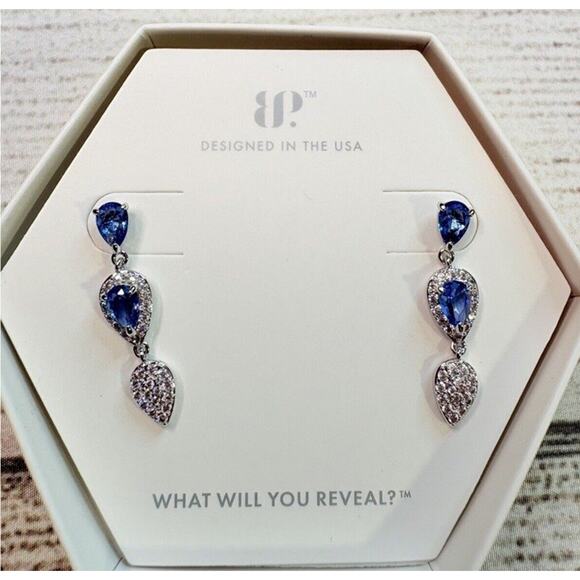 Bomb Party OG Earrings "The Thrill of the Day" RBP5891 Lab Aqua Blue Spinal RP - Picture 2 of 3